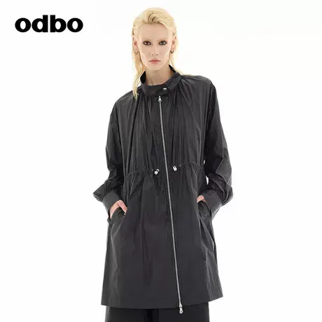 odbo/欧迪比欧品牌女装外套2024秋冬新款大衣户外休闲设计感风衣图片