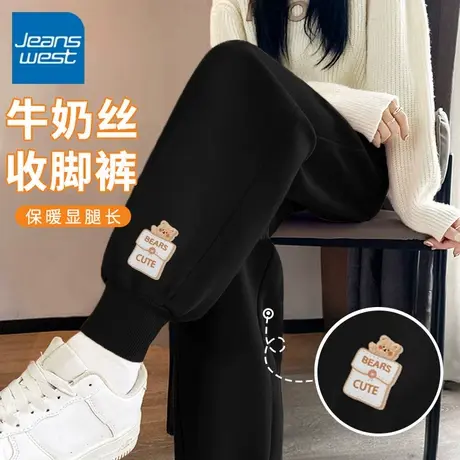 KV真维斯裤子女2025新款秋冬加绒羊羔绒棉裤女士春季休闲运动卫裤商品大图