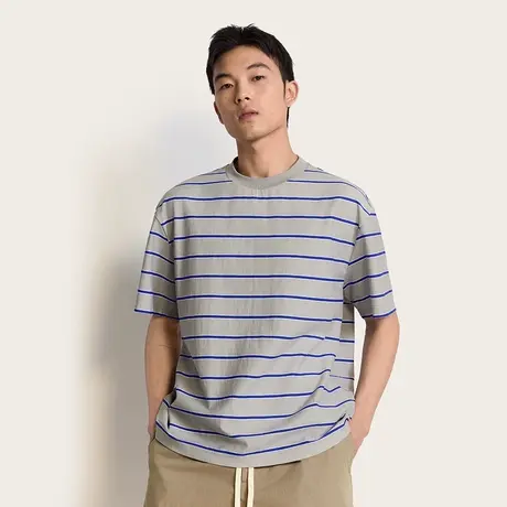 TRENDIANO 色织间条全棉圆领海军条纹T恤 1SM2020260商品大图