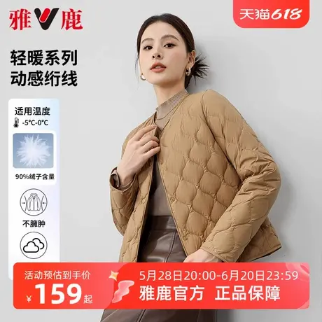 雅鹿无领轻薄款羽绒服女2025初春新款时尚羽绒外搭防风蓄热外套商品大图