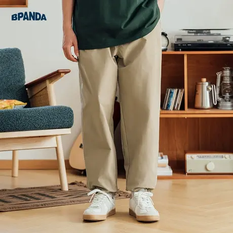 熊猫本 春秋季休闲裤男阔腿直筒日系纯色日系舒适简约裤子潮长裤商品大图
