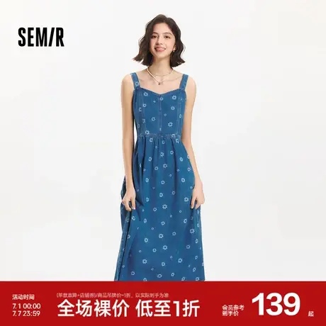 森马牛仔连衣裙女甜酷时尚个性2025夏新款元气满印纯棉背带裙俏皮商品大图