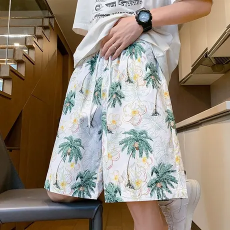 沙滩裤男夏季新款外穿短裤宽松薄款透气海边度假可下水五分大裤衩商品大图