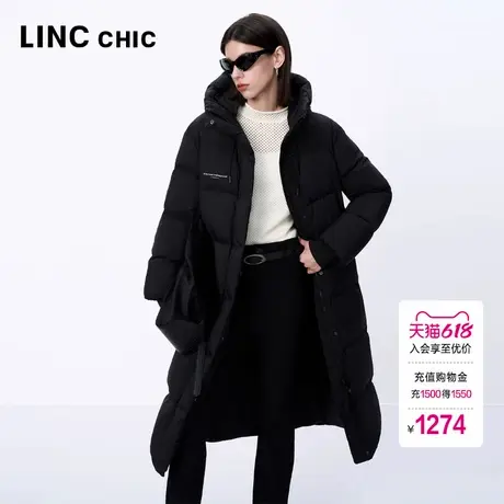 LINC金羽杰女士羽绒服冬季2024新款都市机能长款加厚羽绒服8229Y商品大图