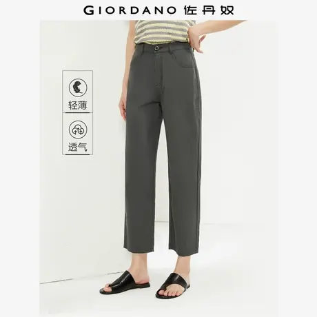 佐丹奴九分裤女装薄纯棉梭织中腰直筒九分裤 13424326商品大图