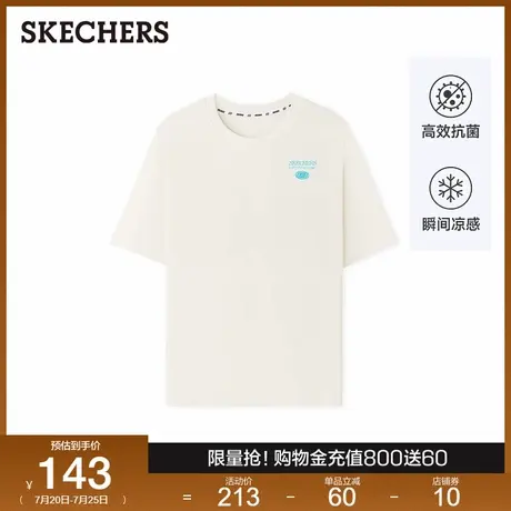 Skechers斯凯奇2025夏季新款T恤衫男女同款短袖上衣时尚百搭圆领图片
