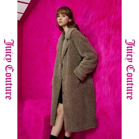 Juicy Couture橘滋春夏新款女装上衣女外套北国的诗纽扣毛绒大衣图片