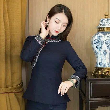 筠雅唐装棉服女中国风中式棉袄女款冬季加厚复古盘扣棉衣旗袍上衣商品大图