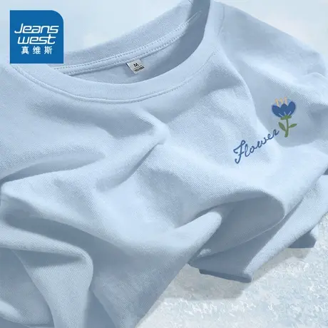 JR真维斯2025新款独特上衣超好看减龄纯棉春季短袖t恤宽松衣服潮图片