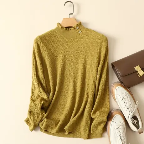 清仓！半高领毛衣套头打底衫女秋冬新款内搭爆款百搭洋气针织衫女商品大图