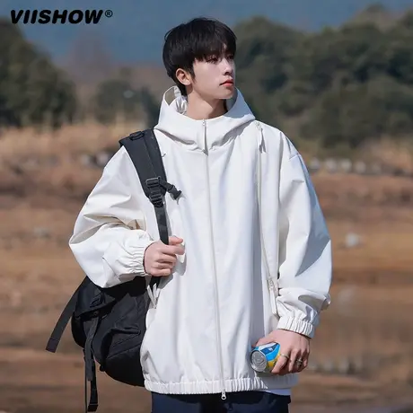VIISHOW外套男士2024新款潮牌防水防风机能户外冲锋男款工装夹克图片
