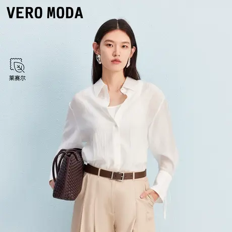 Vero Moda衬衫2025秋季新款含莱赛尔系带后身开叉上衣325305009商品大图