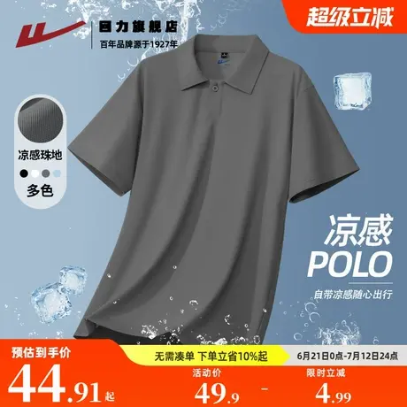 回力短袖男士polo衫2025新款夏装上衣宽松透气衬衫领半袖商务风K图片