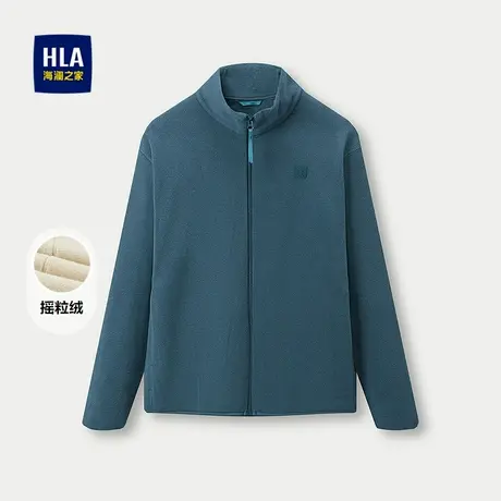 HLA/海澜之家摇粒绒夹克秋冬经典立领休闲风保暖柔软通勤外套男图片