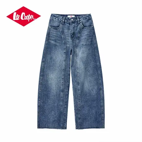 Lee Cooper/李库珀 高街复古阔腿弯刀牛仔裤女款夏季显瘦休闲长裤商品大图