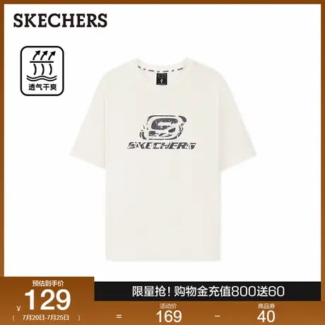Skechers斯凯奇2025夏季新款T恤男女同款圆领短袖上衣宽松百搭图片