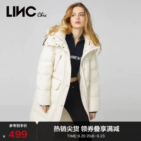 LINCCHIC金羽杰羽绒服女酷感毛领超长款羽绒服女冬季2084493Y商品大图