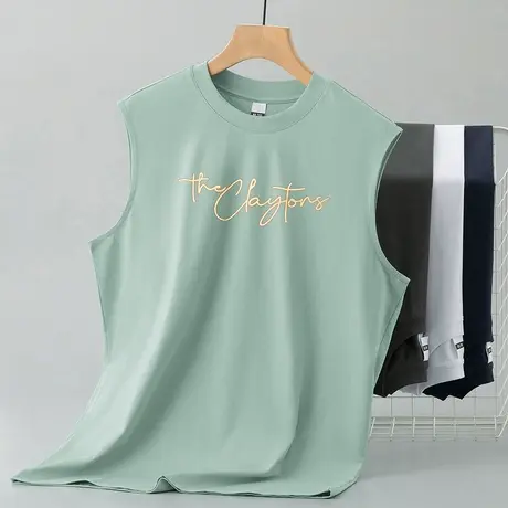 液氨丝光棉背心男健身运动坎肩夏季冰丝速干凉感无袖t恤宽肩汗衫商品大图