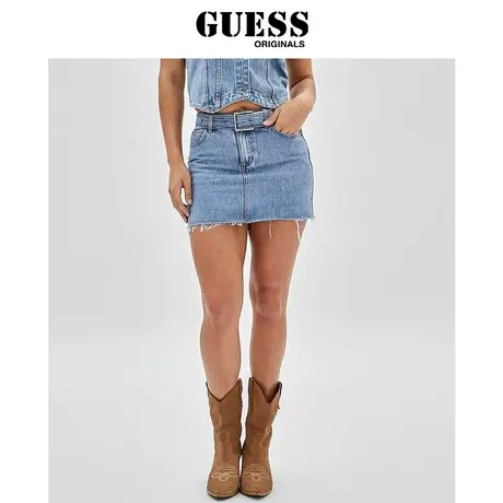 GUESS Originals  女士高腰A字牛仔短裙半身裙-W3GG14D4XY0商品大图