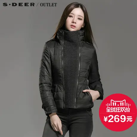 s.deer【新品】圣迪奥专柜正品肌理感双拉链衣襟棉衣S14482361图片