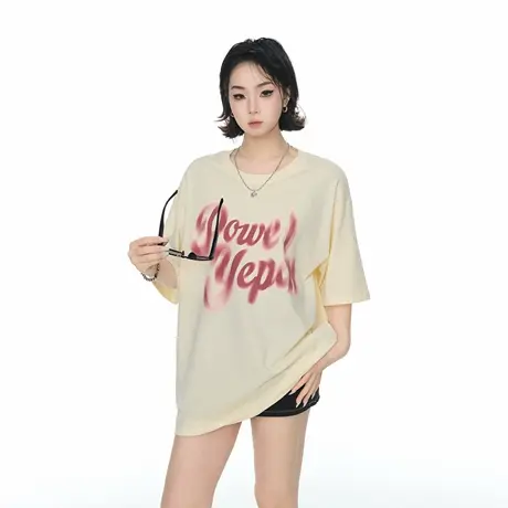 YEP2025夏季新款街头风字母印花T恤女宽松短袖潮酷情侣款半袖上衣图片