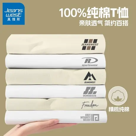 GV真维斯重磅纯棉长袖t恤男春秋季新款男士宽松休闲百搭圆领体恤B商品大图