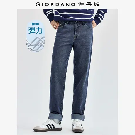 佐丹奴裤子男秋冬新款品牌刺绣男士中腰微弹小直筒牛仔裤01114686商品大图