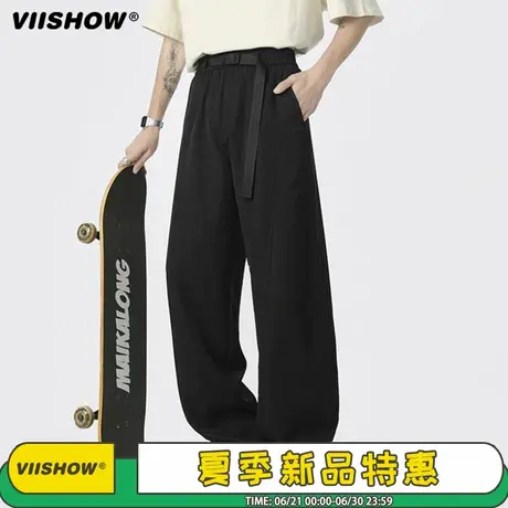 VIISHOW裤子男士2025年秋季潮牌宽松直筒垂感裤男生运动休闲长裤商品大图