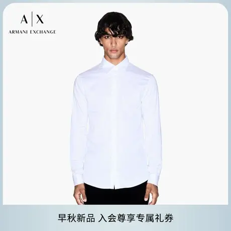 ARMANI EXCHANGE/阿玛尼2025早秋新款男士纯棉翻领长袖纯色衬衫图片