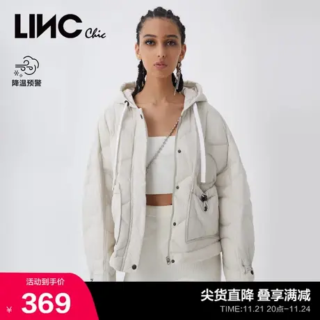 LINCCHIC金羽杰羽绒服女绗缝短款轻薄羽绒服女外套Y21801046商品大图