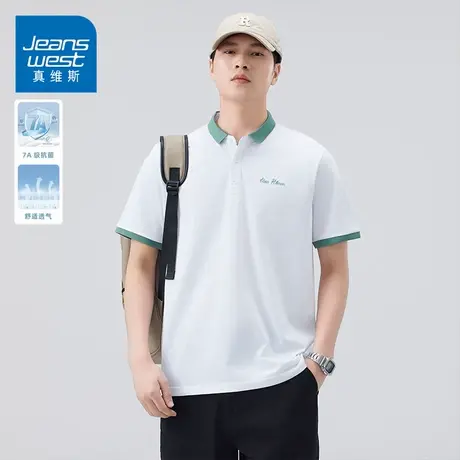 KZH真维斯重磅短袖Polo衫男夏季薄款宽松速干上衣潮流翻领休闲T恤商品大图