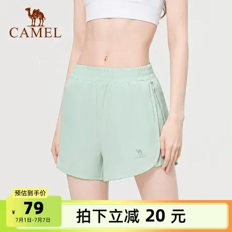 骆驼女装短裤女2025夏季新款宽松显瘦阔腿高腰显瘦休闲运动热裤女商品大图