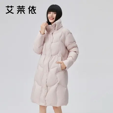 【直播】艾莱依2022新款羽绒服女长款立领时尚休闲高级防寒冬外套商品大图