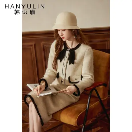 短款毛呢外套女2025新款爆款夏季款高级感显瘦长袖设计感呢子上衣图片