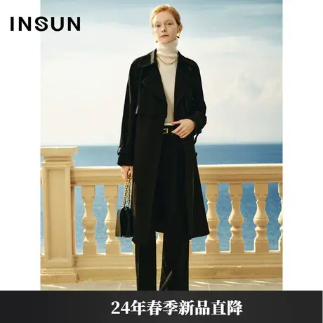 INSUN恩裳专选春季简约廓形长款风衣外套商品大图