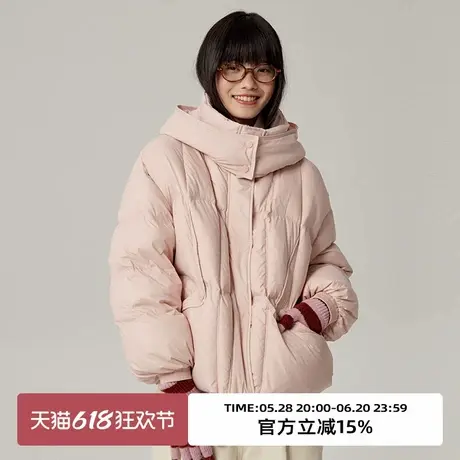 omont蛋挞家 90白鸭绒连帽短款羽绒服冬季新款保暖厚面包服图片