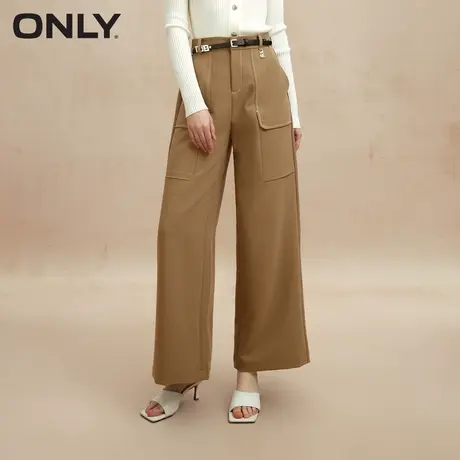 ONLY奥莱夏季百搭休闲多口袋高腰宽松阔腿休闲裤女商品大图