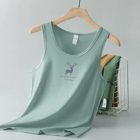 莫代尔无袖背心男夏季冰丝凉感速干坎肩健身跨栏运动篮球吊带汗衫图片