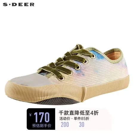 sdeer圣迪奥撞色绑带休闲帆布鞋S21383931🛃商品大图