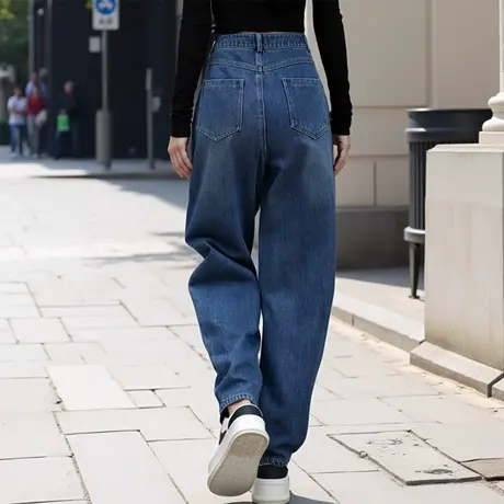 女士牛仔裤女镰刀香蕉裤子今年流行裤子春秋爆款2025新款显瘦长裤商品大图