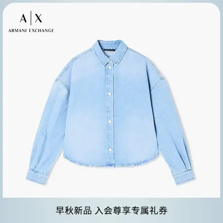 ARMANI EXCHANGE/阿玛尼2025早秋新款女士全棉宽松水洗牛仔衬衫图片