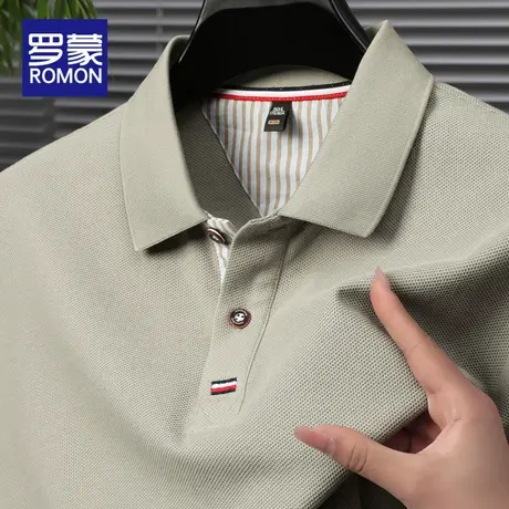 罗蒙短款polo衫男款夏薄款2025新款高端商务休闲纯棉男士带领t恤商品大图
