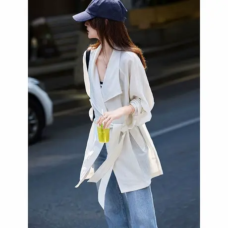 时尚气质风衣2025年夏季新款女爆款宽松百搭休闲慵懒风薄款外套商品大图