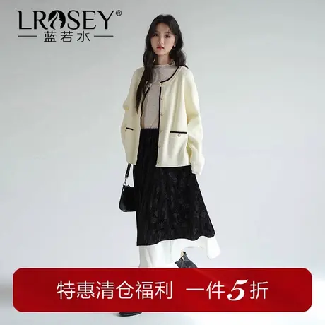 蓝若水大码女装小香风针织外套胖mm秋季新款宽松外穿开衫毛衣图片