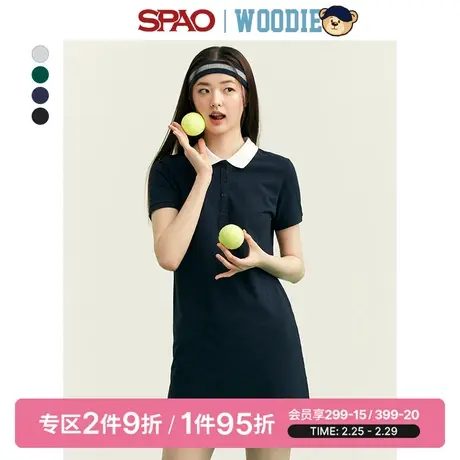 【小熊Woodie】SPAO女士春季POLO基础短款连衣裙SPOMD24P61图片