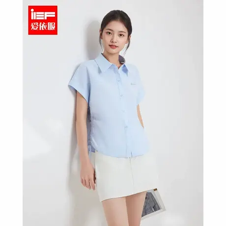 IEF/爱依服2025夏季通勤抽绳短款上衣百搭气质韩版减龄简约衬衫商品大图