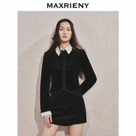 【奥莱】MAXRIENY奢华小香丝绒外套图片