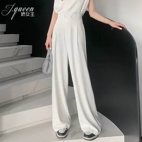 阔腿裤女春夏新款宽松时尚休闲薄款西装裤高腰垂感直筒拖地长裤子商品大图