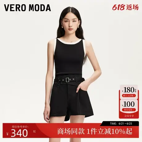 Vero Moda短裤女2025夏季新款高腰腰带设计短裤时尚百搭325243003图片