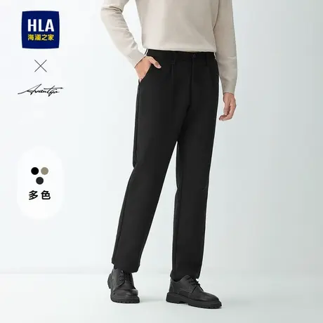 HLA/海澜之家轻商务时尚系列休闲裤24秋冬新款微弹稍厚绣花裤子男商品大图